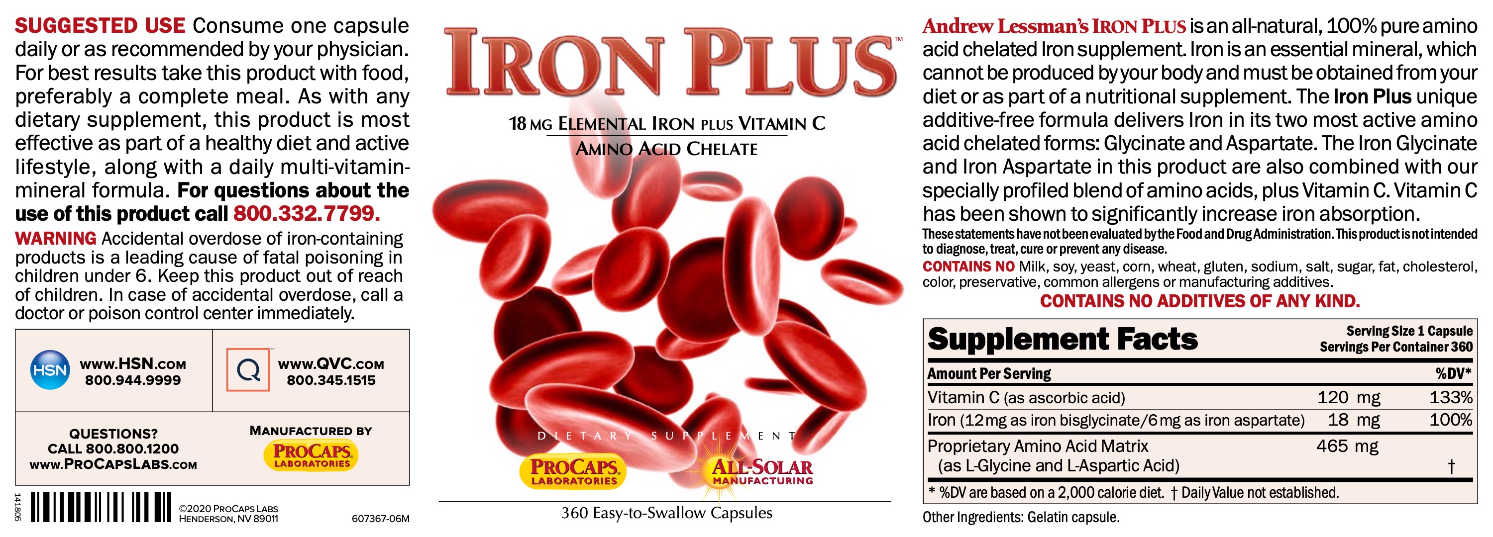 Iron Plus™ Capsules Mineral Products ProCaps Laboratories