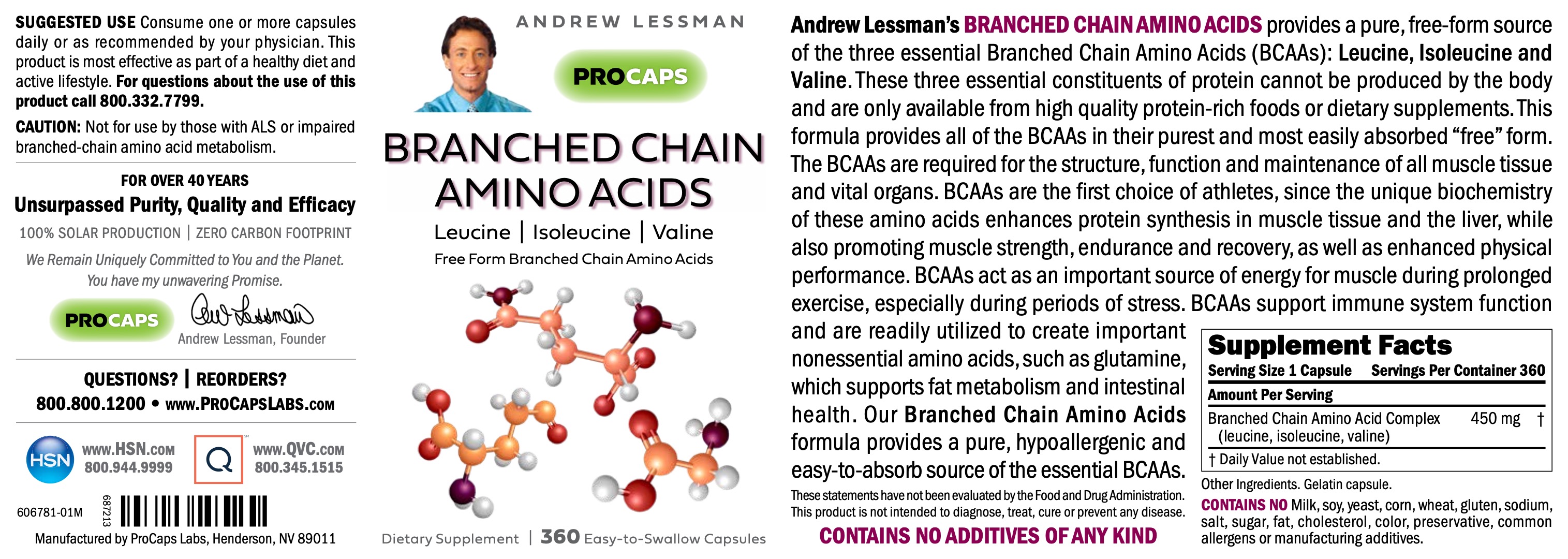 Branched Chain Amino Acids Capsules Amino Acids ProCaps Laboratories