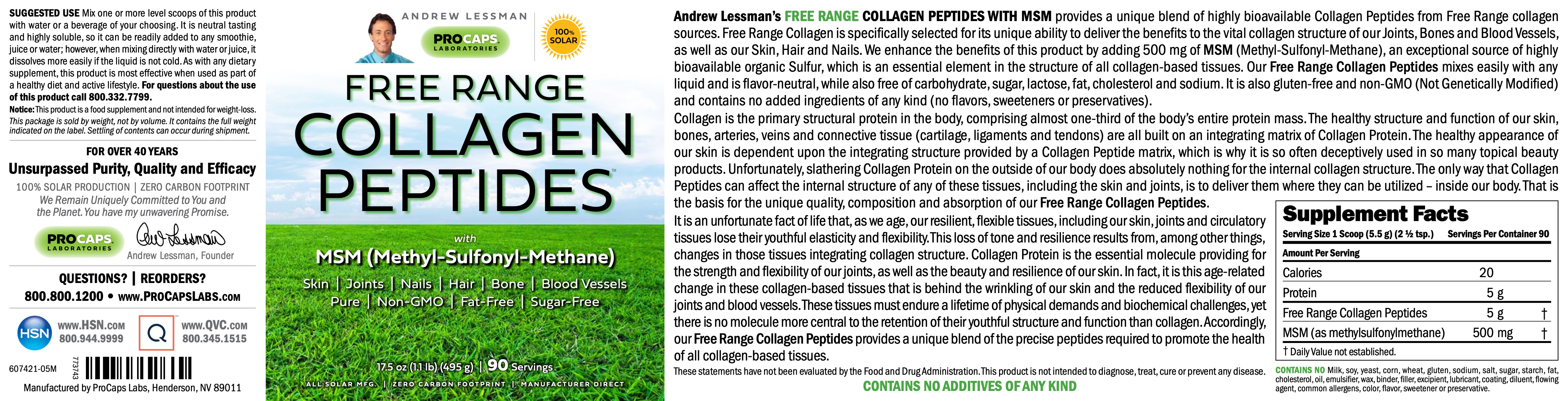 Free Range Collagen Peptides with MSM Beauty and Joint Support
