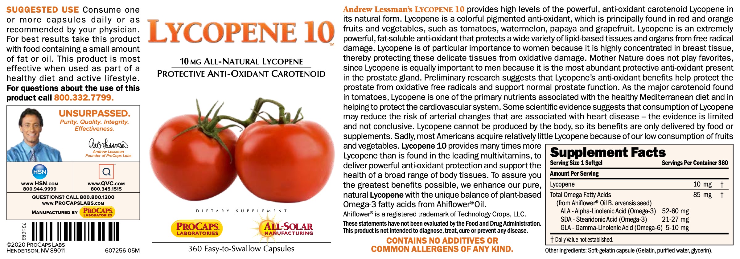 Lycopene 10™ Softgels Antioxidants ProCaps Laboratories