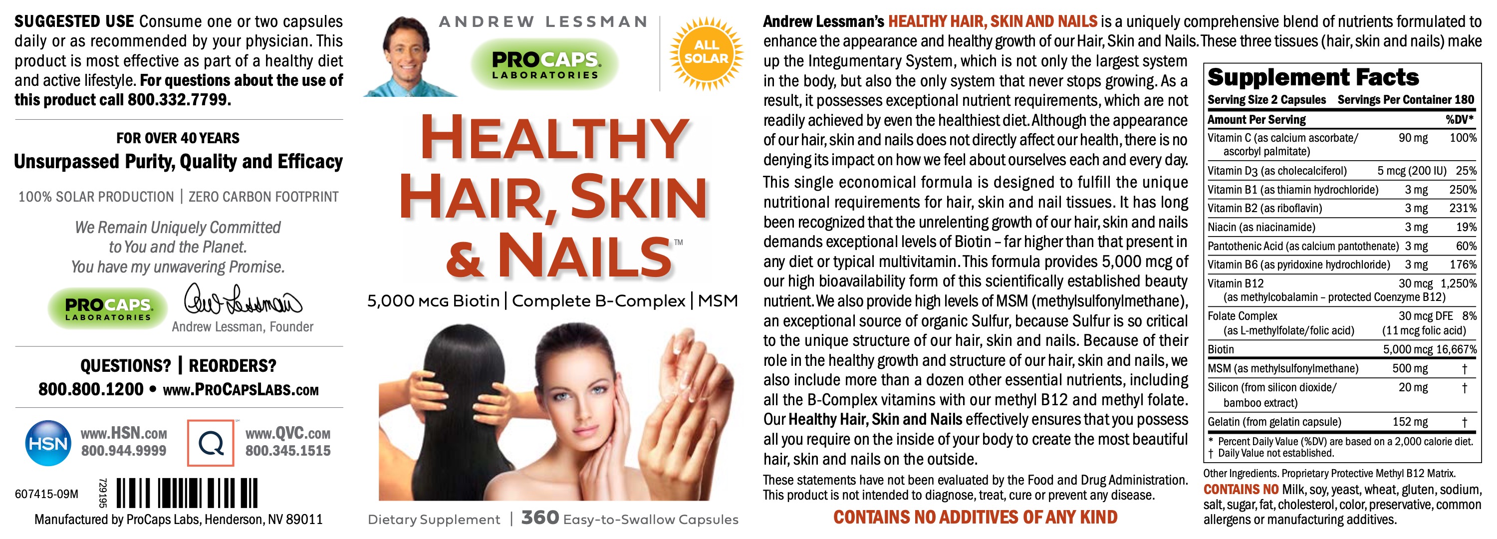 Healthy Hair Skin Nails With 5 000 Mcg Biotin Capsules Beauty Procaps Laboratories