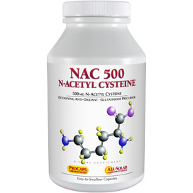 NAC-500-N-Acetyl-Cysteine bottle | Healthy Vitamins and Supplements NAC-500-N-Acetyl-Cysteine