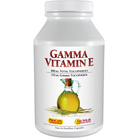 Gamma-Vitamin-E bottle | Healthy Vitamins and Supplements Gamma-Vitamin-E