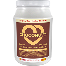 ChocoNuvo-66%-Cacao-Mild-Dark-Chocolate bottle | Healthy Vitamins and Supplements ChocoNuvo-66%-Cacao-Mild-Dark-Chocolate