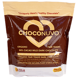 ChocoNuvo-66%-Cacao-Mild-Dark-Chocolate bottle | Healthy Vitamins and Supplements ChocoNuvo-66%-Cacao-Mild-Dark-Chocolate