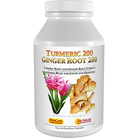 Turmeric-200-Ginger-Root-200 bottle | Healthy Vitamins and Supplements Turmeric-200-Ginger-Root-200