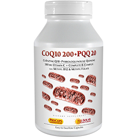 CoEnzyme-Q-10-200-plus-PQQ-20 bottle | Healthy Vitamins and Supplements CoEnzyme-Q-10-200-plus-PQQ-20