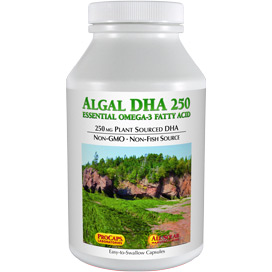 Algal-DHA-250 bottle | Healthy Vitamins and Supplements Algal-DHA-250